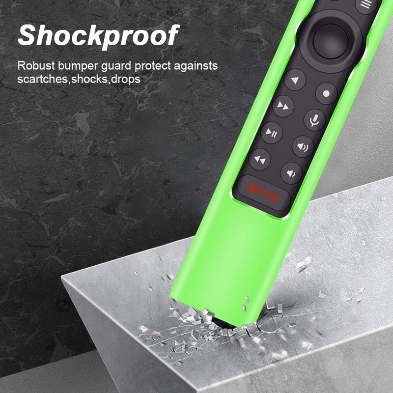 Oyrlize Protective Case Compatible for NVIDIA Shield Android TV Pro 4K HDR Streaming Media Player,Remote Case Skin Holder for NVIDIA Shield Remote Controller,Shockproof Remote Bumper Back Cover-Glowgreen - Image 3